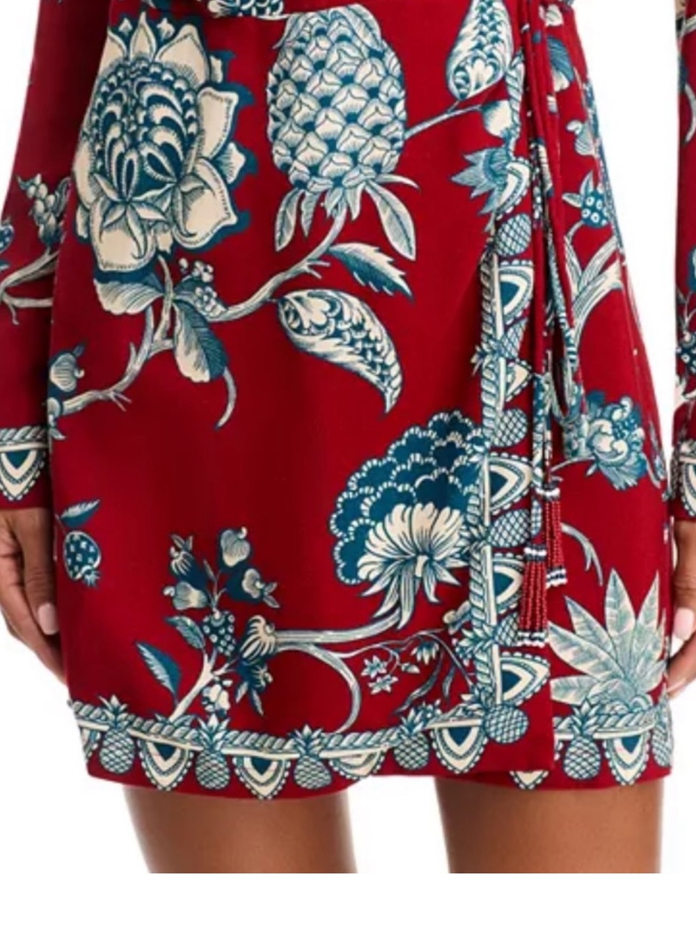 NWT FARM Rio Red Tropical Landing Wrap Mini Dress XS - Picture 8 of 8